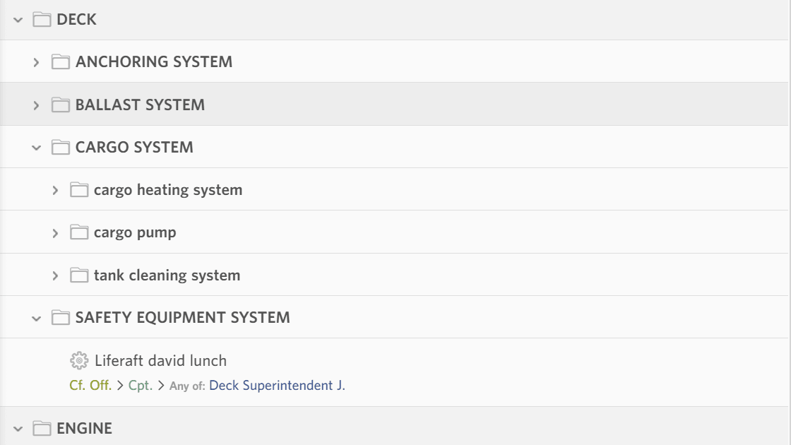 nested categories in structure
