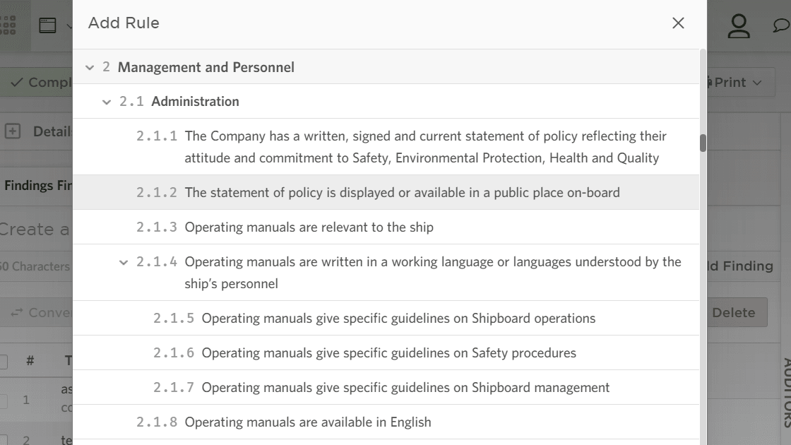 finding - add rules CDI