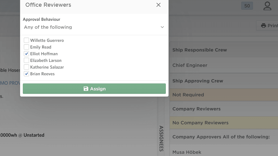 maintenance assignment workflow